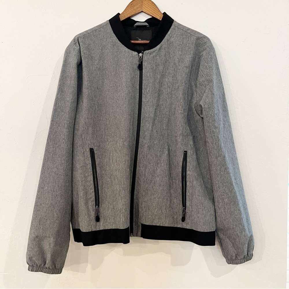 Marc Anthony Mesh Lined Men’s Grey Bomber Windbreaker Full Zip-up Jacket Size XL